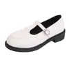 Zapatos de Salón Individuales para Mujer 2026 Primavera Nuevos Estilo Francés Suela Gruesa Mary Jane Estilo Británico Zapatos de Madre Boca Baja Correa Única Zapatos de Cuero