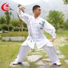Traje de Tai Chi Algodão Mais Seda Performance Competição Mangas Compridas e Curtas Primavera e Outono Mangas Compridas Exercício no Parque Roupa de Artes Marciais Roupa de Competição de Tai Chi