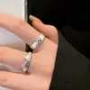Anel S999 Prata Pura Gatinho e Cachorrinho Fofo para Mulheres, Luxo Leve, Design de Nicho de Ponta, Anéis de Casal