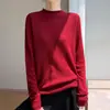 Suéter de punto sin costuras de una sola línea con cuello medio alto para mujer, delgado, suave, cómodo, cálido, suéter base de lana aterciopelada