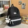 Mochila de Pana para Mujer, Estilo Coreano Ins Simple Casual para Estudiantes, Mochila Pequeña Ligera para Niña Linda