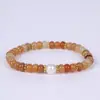 Pulseira de Contas Espaçadoras para Pílulas de Cristal Natural para Mulheres, Jade Cinza Imitação da Moda, Pedra da Lua, Pulseira de Círculo Único Estilo Fresco Venda por Atacado
