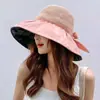 Sombrero de Protección Solar para Mujer, Protección UV, Ala Ancha, Cubre Rostro, Parasol, Vinilo, Plegable, Sombrero de Sol de Pescador para Exteriores, Estilo Coreano