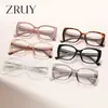 Monturas de Gafas de Moda Europeas y Americanas Transfronterizas Tr90 Antiluz Azul Gafas para Miopía con Bisagras de Resorte Patillas Ojo de Gato para Mujer