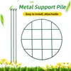 Marco de Soporte de Flor de Rejilla Redonda de Hierro Forjado Verde, Soporte Antivuelco para Hortensia y Peonía, Red de Fijación para Plantas Trepadoras de Jardinería