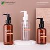 Em estoque 180ml Plástico Redondo Ombro Transparente Loção Garrafa 200ml Pet Press Sub Garrafa Cosmética Óleo de Limpeza Garrafa
