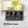 Pegatinas de tela cuadradas negras de moda con bordado de nombre, pegatinas traseras, insignia de tela bordada para computadora DIY, pegatinas de tela para ropa