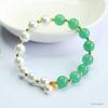 Pulseira de Jade Aventurina Natural Guan Yu Pulseira de Contas de Concha de Jade Joias de Estilo Antigo Benefícios de Transmissão ao Vivo Atacado S5020608