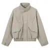 Otoño e Invierno Nuevo Jacket Retro Americano para Hombre Cuello Alto Estilo Pareja Ropa de Trabajo Casual Holgado Superior Abrigo Versátil Moderno