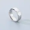 Anillo sencillo de moda de acero inoxidable liso patrón de textura de anillo ancho de camino 4/6/8mm anillo de pareja anillo joyería