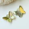 Estilo pastoral liga diamante gradiente borboleta diy acessórios brincos elegantes brincos Super Fairy brincos cocar jóias femininas