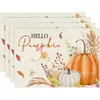 Mantel individual de Amazon más vendido para Otoño y Acción de Gracias con Estampado de Calabaza, Hecho de Lino, Mantel Decorativo a Prueba de Polvo y Aislante Térmico de Otoño