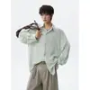 Camisa de Manga Larga para Hombre, Rosa, Transpirable, Lino Dopamina, Chaqueta Ligera de Verano con Protección Solar, Camisa Casual de Seda Helada