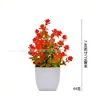 Arranjo de Planta Verde Simulada de Eucalipto e Camélia em Vaso Decoração de Mesa Flores Artificiais Vaso de Plástico