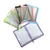 Funda blanda de PVC con polvo de purpurina, cierre de cremallera, agenda de mano A5, cuadrícula de cuatro, álbum de fotos para seguir estrellas, libro de tarjetas de 6 agujeros brillante, libro de almacenamiento de joyas