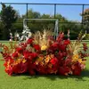 Novo estilo casamento grande estilo arranjo de chão flor simulação flor de seda produto acabado decoração arranjo de flor de eucalipto guia de caminho de palco T arte floral de casamento