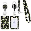 Ins Estilo Ilustración Flor y Hierba Aleación Hebilla Fácil de Tirar Insignia Porta Tarjeta de Identificación Conjunto Combinado Regalo para el Lugar de Trabajo