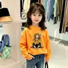 2026 Nova Camiseta de Algodão com Manga Longa e Estampa de Desenho Animado, Fashion e Fofa, para Crianças Maiores no Outono