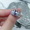 Xiaohongshu Transmissão ao Vivo Popular Anel Aberto de Pedra Preciosa Roxa Zircônia Luxo Acessível High-End Exquisito Super Fada Anel Personalizado