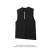 Colete Deconstruído de Alta Qualidade Estilo Retrô Americano Resistente para Homens, Top Casual Fresco de Verão com Gola com Zíper, Camiseta Sem Mangas