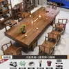 Conjunto de Cadeiras de Madeira Maciça em Laje Grande Nova Mesa de Centro Simples Chinesa Mesa Clássica de Escritório para Preparo de Chá Kung Fu Zen