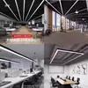 Iluminação Linear de LED para Escritório Perfil em U de Liga de Alumínio Tira de Luz Quadrada com Grade Emissora em Três Lados com Canaleta para Tira de Luz
