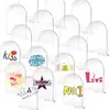 Etiquetas de Nombre para Asiento Arqueado Semicircular Transparente de Acrílico Personalizadas DIY Acrílico en Blanco Decoraciones para Fiestas Señales de Mesa para Bodas