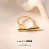 Anillo abierto geométrico minimalista de estilo ins europeo y americano con forma especial, nicho de alto sentido, lote de pulseras de diseño irregular