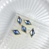 Lote de Nueva Joyería para Uñas de Aleación China Diamante Azul Aqua Cuadrado Gordo Gotas de Agua Xi Fei Zhen Huan Mismo Palacio Armadura con Diamante