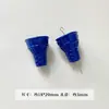 [Wangyang] Material e acessório para corrente de celular DIY temático de queijo Hello Kitty pintada de azul e branco em formato de estrela de acrílico