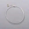 Gargantilha Elegante Exquisita Brilhante Versátil Simples de Nicho Corrente para Clavícula Retrô Francês Cobre Banhado a Platina Colar