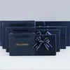 Set de Caja de Regalo de Base y Tapa con Moño Estampado en Oro Disponible, Set de Caja de Regalo de Bolsa de Papel para Souvenir Navideño Simple de Alta Gama
