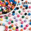8 * 10mm acrílico colorido cubo açúcar multi-corte geométrico losango furo passante contas soltas DIY pulseira chaveiro acessórios