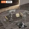 Bandeja de Jantar Estilo Luxo Leve, Bandeja Transparente para Festa com Alça, Bandeja de Alta Qualidade para Casa e Restaurante, Bandeja Resistente a Quedas para Armazenamento de Copos