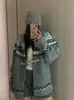 Outono e Inverno Novo Estilo Coreano Fair Isle Solto Preguiçoso Cardigã de Tricô Top Feminino Macio Ceroso Botão de Chifre Jaqueta Suéter Grossa