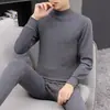 Conjunto de ropa interior térmica para hombre 100% algodón, top y pantalones de otoño, camiseta térmica de algodón con cuello redondo, ropa interior térmica para jóvenes, top y pantalones térmicos para hombre