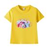Camiseta Infantil de Algodão com Gola Redonda e Manga Curta Estampada de Pônei Roupa de Bebê Camiseta de Algodão para Meninas Comércio Exterior