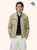 Chaqueta de Trabajo Yongfang Estilo Retro Americano con Cuello Alto para Hombres y Mujeres, Diseño Casual Ajustado con Múltiples Bolsillos, Estilo Corto