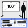 Pantalla de Proyección para Exteriores con Doble Soporte 100 150 pulgadas Soporte para Pantalla de Proyector para el Hogar de Alta Definición Camping