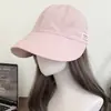 Sombrero de Pescador Rayado Azul Estilo Coreano para Mujer 2026 Primavera Verano Nuevo Estilo Delgado Cara Lisa Muestra Cara Pequeña Circunferencia de Cabeza Grande Gorra de Béisbol