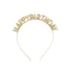 Festa de Aniversário Transfronteiriça Faixa de Cabeça com Strass Faixa de Cabeça de Aniversário com Letras Happybirthday Headwear Estilo Ins