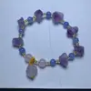 Pulsera de Amatista Pulsera de Dientes de Amatista Pulsera con Piedras Acompañantes de Amatista