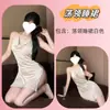 Lencería erótica puramente seductora, camisón sexy sin espalda con cuello halter, estilo reina de discoteca, ropa sexy para mujer, ropa de dormir seductora