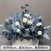 Fondo Azul Flores Fiesta de Compromiso Salón de Bodas Decoración Arreglo Floral Salón de Banquetes Pasillo Flores Flores de Seda Adornos Filas de Flores