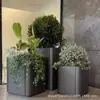 Combinación de Macetero de Acero Inoxidable para Exteriores, Canaleta para Flores de Hierro Forjado, Departamento de Ventas de Valla Municipal para Calle Comercial, Macetero Exterior para Flores