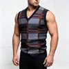 2026 Otoño Transfronterizo Nuevo Chaleco Suéter de Moda para Hombre Tejido a Cuadros Cuello en V Pulóver Chaleco para Hombre Europeo y Americano