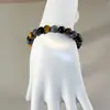 Pulsera Popular Transfronteriza Temu Xiyin Tk Piedra Ojo de Tigre Obsidiana Negra Pulsera Weathered Pulsera Elástica Hecha a Mano