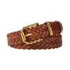 Cinturón Versátil Vintage para Mujer, Tejido a Mano, Hebilla sin Agujeros, Accesorio de Moda para Pantalones Casuales, Jeans, Faldas Cortas, Cinturón de Cuero para Mujer al por Mayor