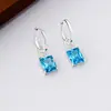 Pendientes de Colgante Versátiles de Tres Capas con Perlas Turquesas y Circonita Cúbica Azul, Conjunto de Collar de Moda de Lujo Ligero de Alta Gama para Mujer