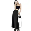Saia Longa Bodycon Cauda de Peixe Feminina Elegante e Modeladora de Cintura Alta em Cetim de Acetato, Saia Fluida Primavera/Verão 2026